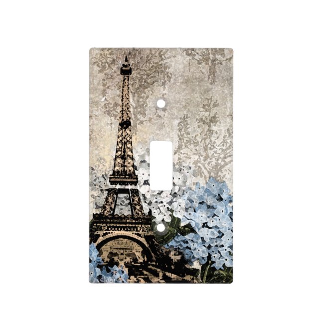 Paris Vintage Hydrangeas Dark Switch Cover (Front)