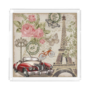 Paris Vintage: Postcard Style Acrylic Tray