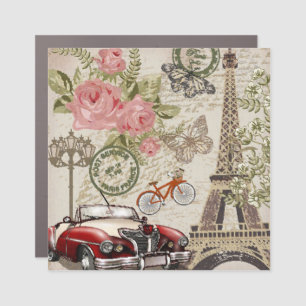 Paris Vintage: Postcard Style Car Magnet
