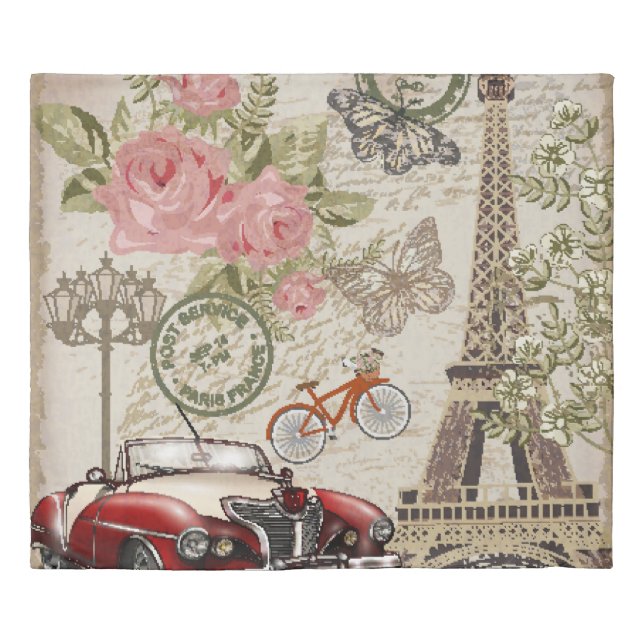 Paris Vintage: Postcard Style Duvet Cover (Front)
