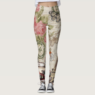 Paris Vintage: Postcard Style Leggings