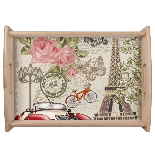 Paris Vintage: Postcard Style Serving Tray (Front)