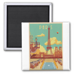 Paris vintage poster magnet