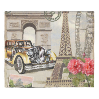 Paris vintage poster. vintage, poster, paris, old, duvet cover