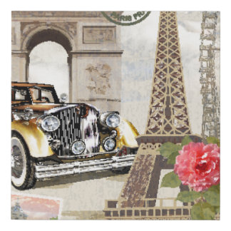 Paris vintage poster. vintage, poster, paris, old, faux canvas print