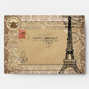 Paris Vintage Shabby Chic Eiffel Tower Envelope