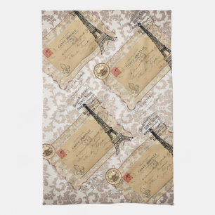 Paris Vintage Shabby Chic Eiffel Tower Kitchen Towel