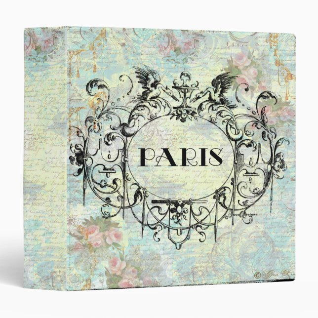 Paris Vintage Style Photo Album Binder (Front/Spine)