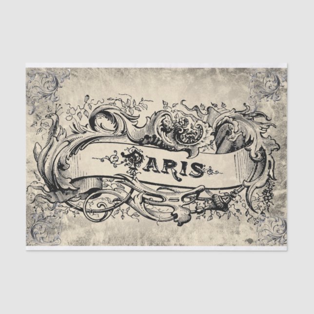 Paris vintage tissue paper (Front)