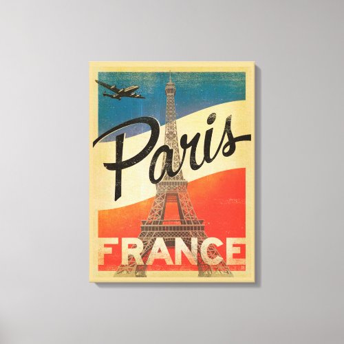 Paris Vintage Travel Canvas Print