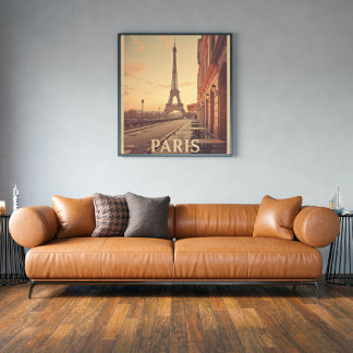 Paris Vintage Travel | Pastel Eiffel Tower Poster