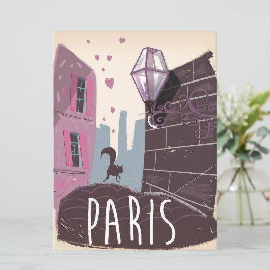 Paris Vintage travel poster. (Standing Front)