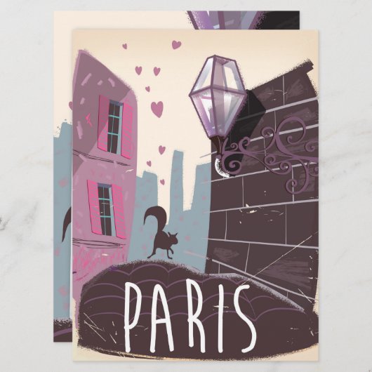 Paris Vintage travel poster. (Front/Back)