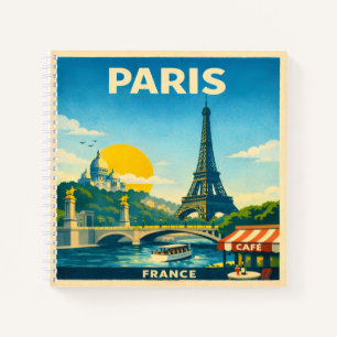 Paris Vintage Travel Poster Notebook