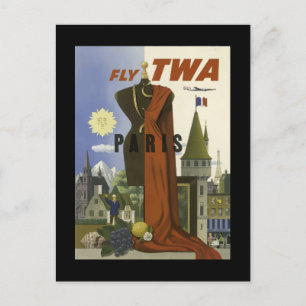 Paris, Vintage Travel Poster, Postcard