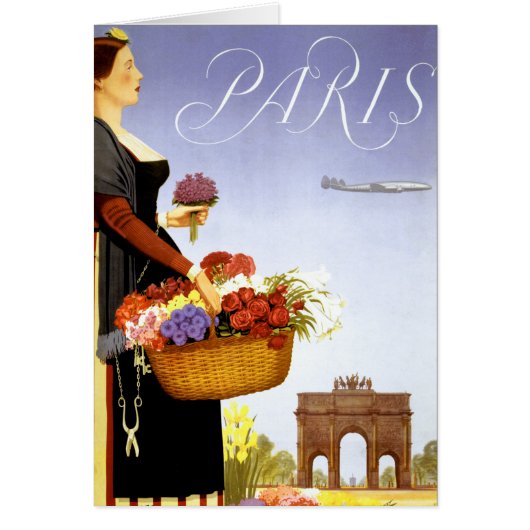 Paris Vintage Travel Poster Restored (Front)