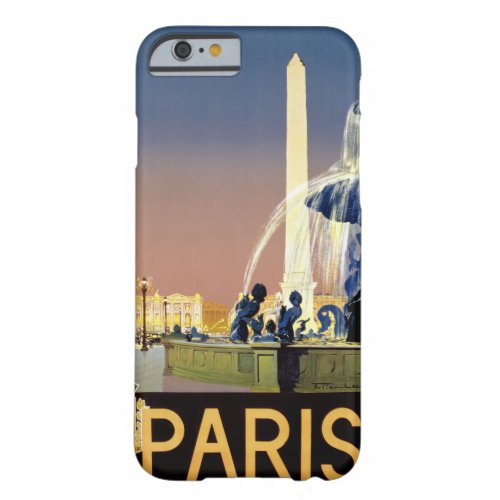 Paris Vintage Travel Poster Restored Barely There iPhone 6 Case