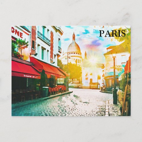 Paris Vintage Travel Tourism Add Postcard