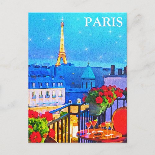 Paris Vintage Travel Tourism Add Postcard