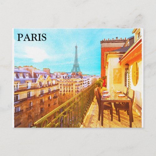 Paris Vintage Travel Tourism Add Postcard