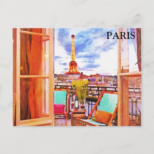 Paris Vintage Travel Tourism Add Postcard