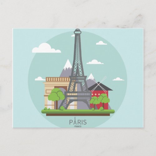 Paris Vintage Travel Tourism Add Postcard