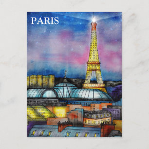 Paris Vintage Travel Tourism Add Postcard