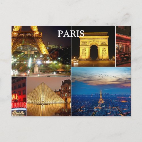 Paris Vintage Travel Tourism Add Postcard