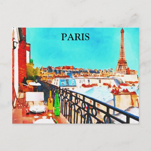 Paris Vintage Travel Tourism Add Postcard