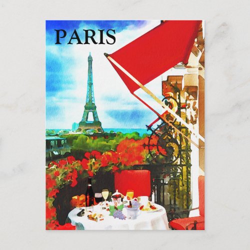 Paris Vintage Travel Tourism Add Postcard