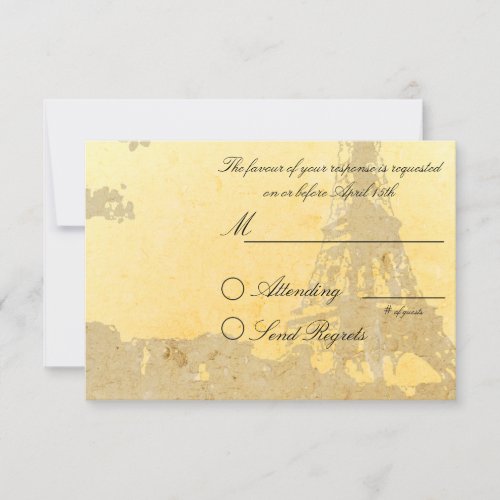 Paris Vintage Wedding RSVP Card