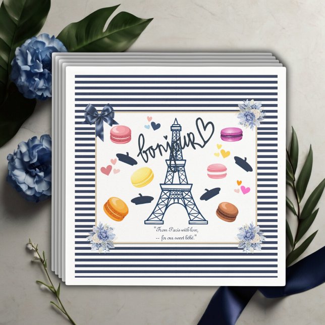 Paris w/ Love for Our Sweet Bebe Baby Shower  Napkins (Creator Uploaded)