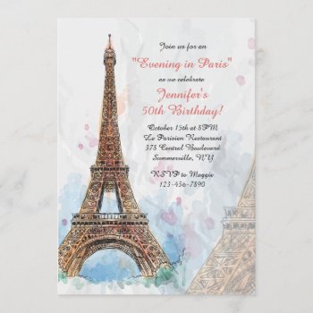 Paris Watercolor Invitation by heartfeltclub at Zazzle