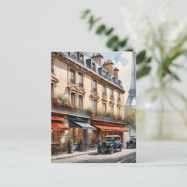 Paris watercolor painting  postcard (Standing Front)
