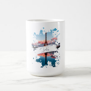 Paris Watercolor Splash Art Mug Eiffel Tower