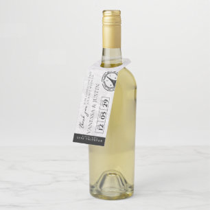 Paris Wedding Boarding Pass Bottle Hanger Tag