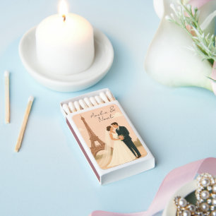 Paris Wedding   Elegant Eiffel Tower Romantic  Matchboxes