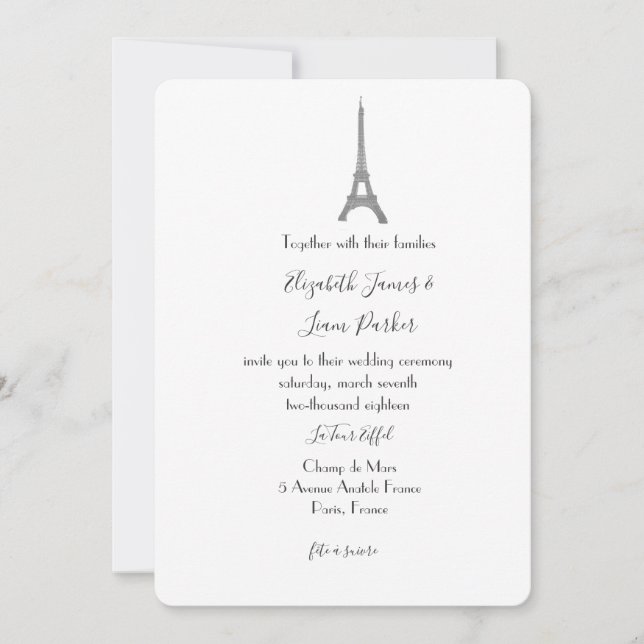 Paris Wedding Invitation (Front)