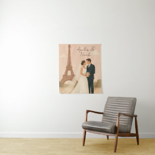 Paris Wedding Invitation Elegant Eiffel Tower Tapestry
