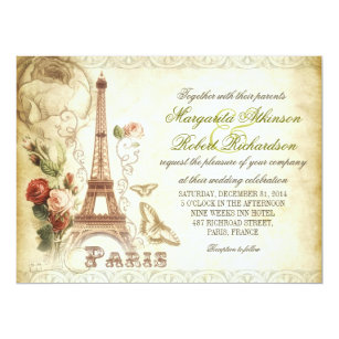 Paris Wedding Invitations Zazzle