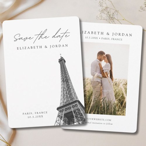 Paris Wedding Minimalist Save the Date Invitation