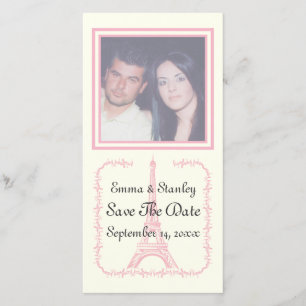 Paris wedding pink Eiffel Tower Save the Date