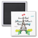Paris Wedding Save the Date Magnet magnet