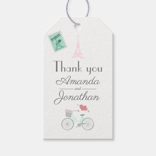 Paris Wedding Thank You Guest Gift Tags