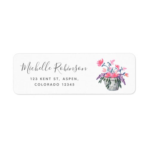 Paris Wedding watercolor wildflowers Label