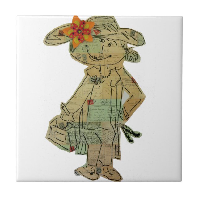 Paris Window Shopper Ceramic Tile (Front)