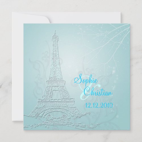 Paris winter wedding  invitations