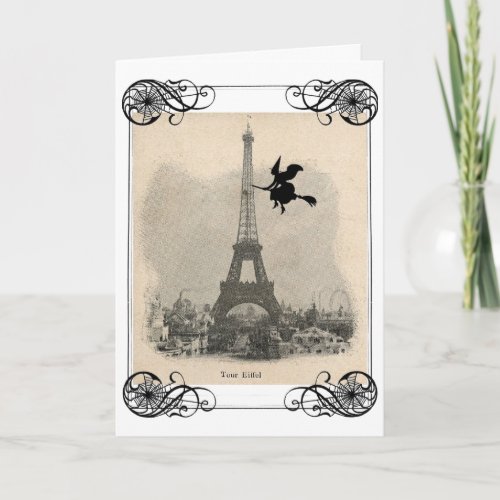 Paris Witch Halloween Card