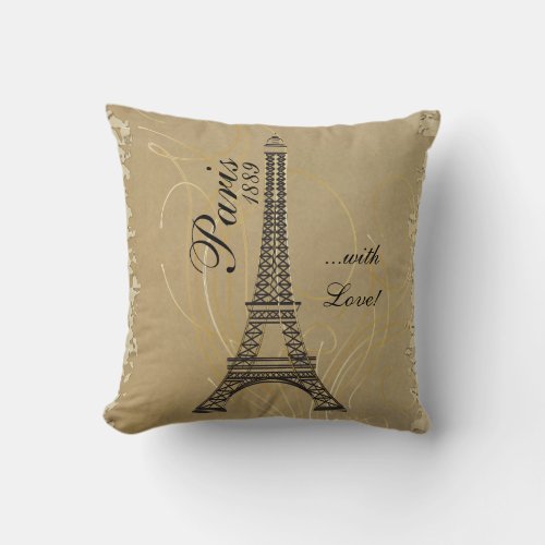 Paris with Love Throw Pillow