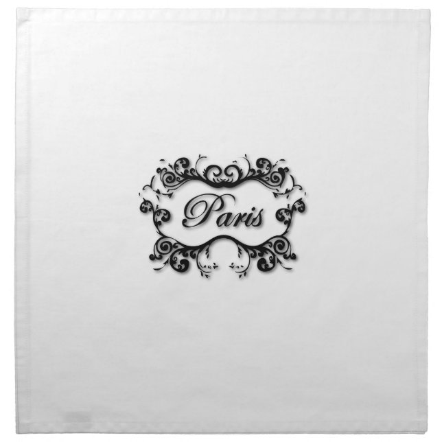 Paris with Scrolls Napkin (Front)